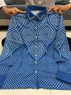 Premium Bandhani Print Crepe Satin Shirt for Women