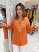 Premium Bandhani Print Crepe Satin Shirt for Women