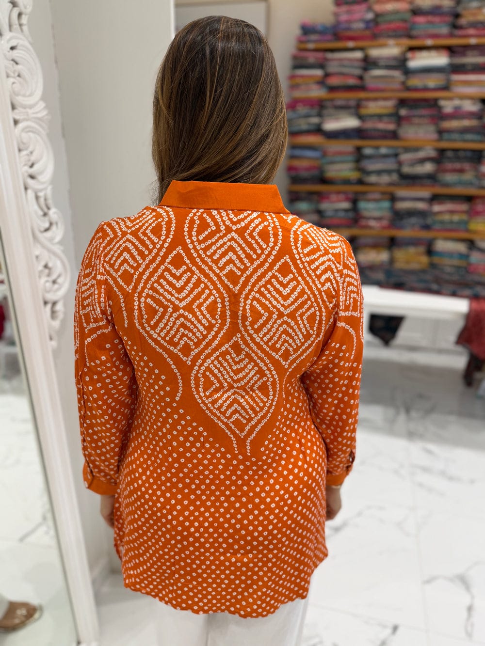 Bhandej Trend Print Crepe Satin Shirt for Women
