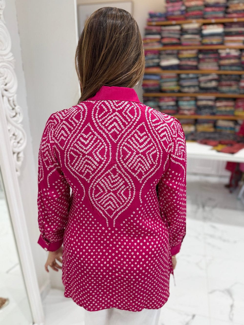 Bhandej Trend Print Crepe Satin Shirt for Women