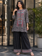 Black Printed Co-Ord Set for Women | Designer Ethnic Co-Ord Outfit Unity Designer