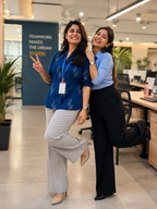 Navy Blue Rayon Printed Casual Shirt for Women | Office Wear Collared Shirt