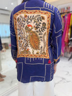 Women's Bandhej & Kalamkari Fusion Crepe Indo-Western Shirt