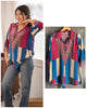 Blue & Beige Ajrakh Printed Crepe Satin Shirt for Women | Designer Casual Top