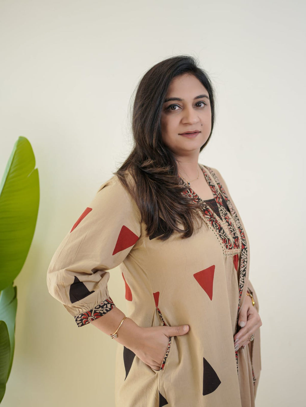 Kalamkari Pure Cotton Kurti Pant Dupatta Set for Women