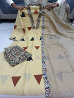 Kalamkari Pure Cotton Kurti Pant Dupatta Set for Women