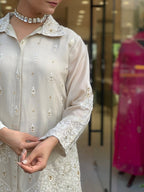 Premium Chanderi Silk Embroidered Co-Ord Set for Women