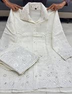 Premium Chanderi Silk Embroidered Co-Ord Set for Women