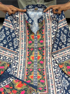 Navy Blue Ethnic Co-Ord Set for Women | Stylish Printed Kurti Palazzo Set Unity Designer