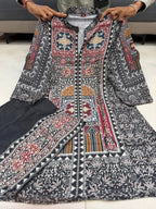 Black Floral Printed Co-Ord Set for Women | Stylish Traditional Outfit Unity Designer