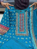 Teal Blue Floral Ethnic Anarkali Kurti for Women | Festive Wear Unity Designer