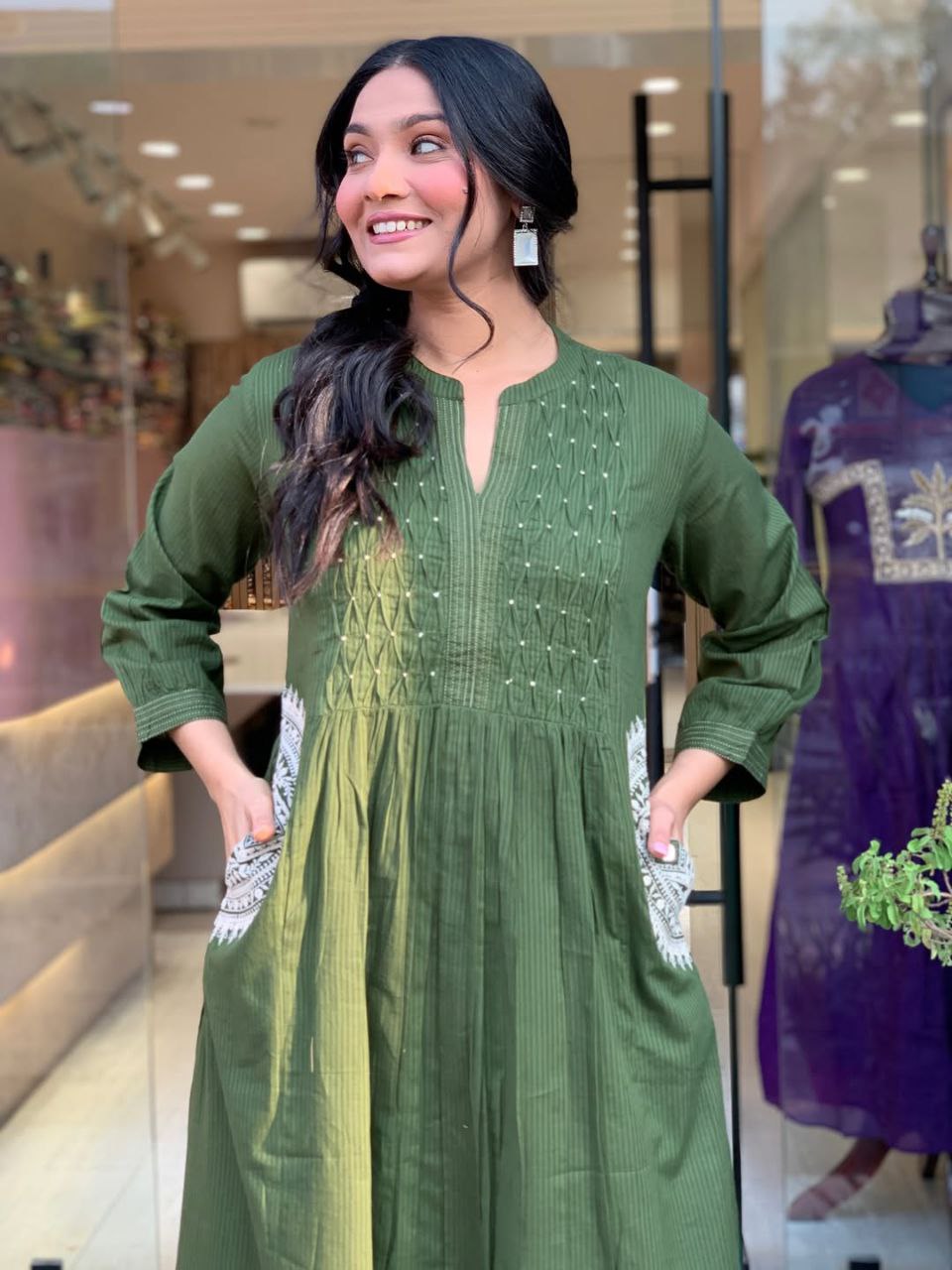 Pure Cotton Suit Set for Women with Dupatta | Handwork Kurti Pant Set