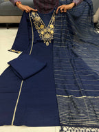 Pure Satori Silk Kurti Set for Women with Banarasi Dupatta | Embroidered Festive Suit Set
