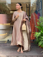 Banarasi Silk Suit Set for Women with Dupatta | Zari Jacquard Kurti Pant Set