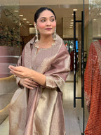 Banarasi Silk Suit Set for Women with Dupatta | Zari Jacquard Kurti Pant Set