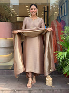 Banarasi Silk Suit Set for Women with Dupatta | Zari Jacquard Kurti Pant Set