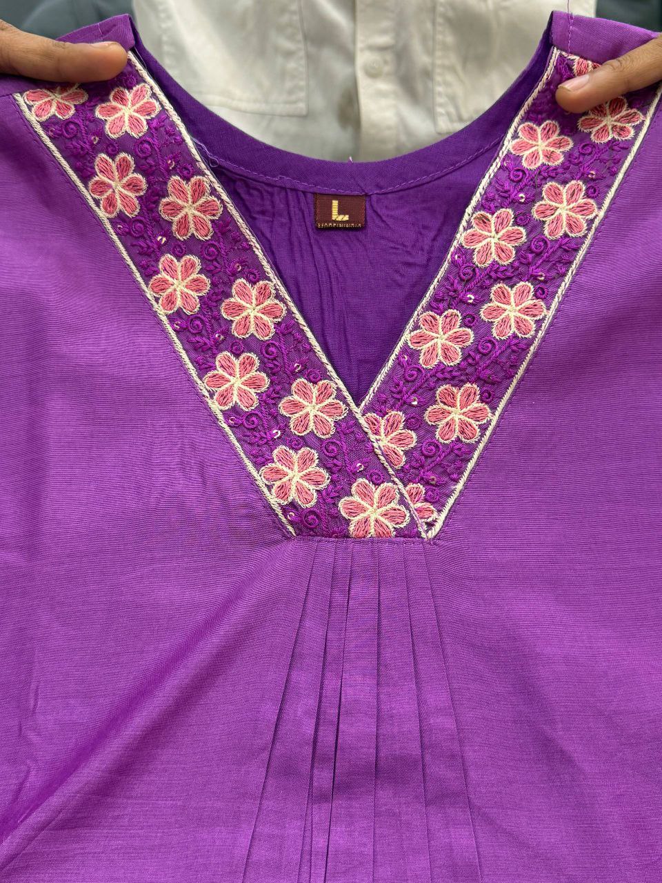 Chanderi Silk Kurti Set for Women with Palazzo | Embroidered Ethnic Wear