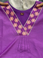 Chanderi Silk Kurti Set for Women with Palazzo | Embroidered Ethnic Wear