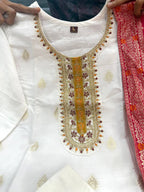 Kanjivaram Silk Kurti Set with Dupatta for Women