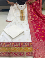Kanjivaram Silk Kurti Set with Dupatta for Women