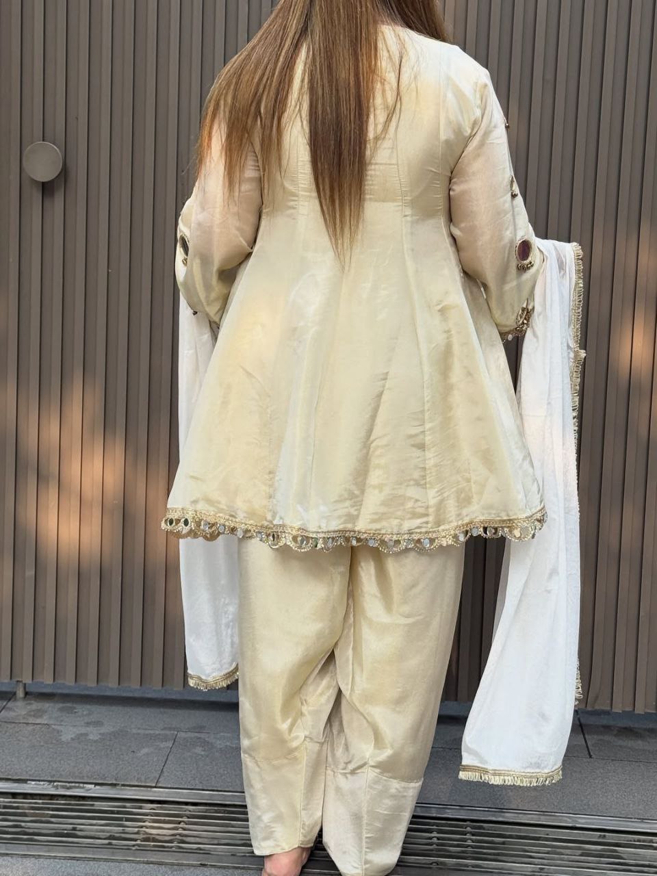 Premium Tissue Silk Anarkali Kurti Set with Dupatta