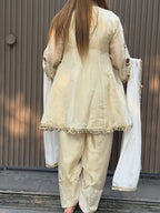 Premium Tissue Silk Anarkali Kurti Set with Dupatta