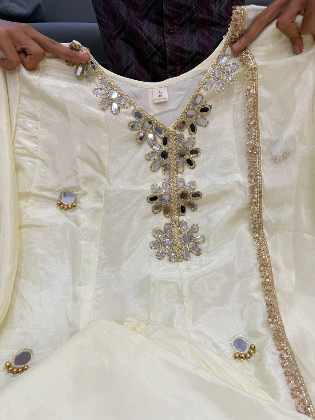 Premium Tissue Silk Anarkali Kurti Set with Dupatta