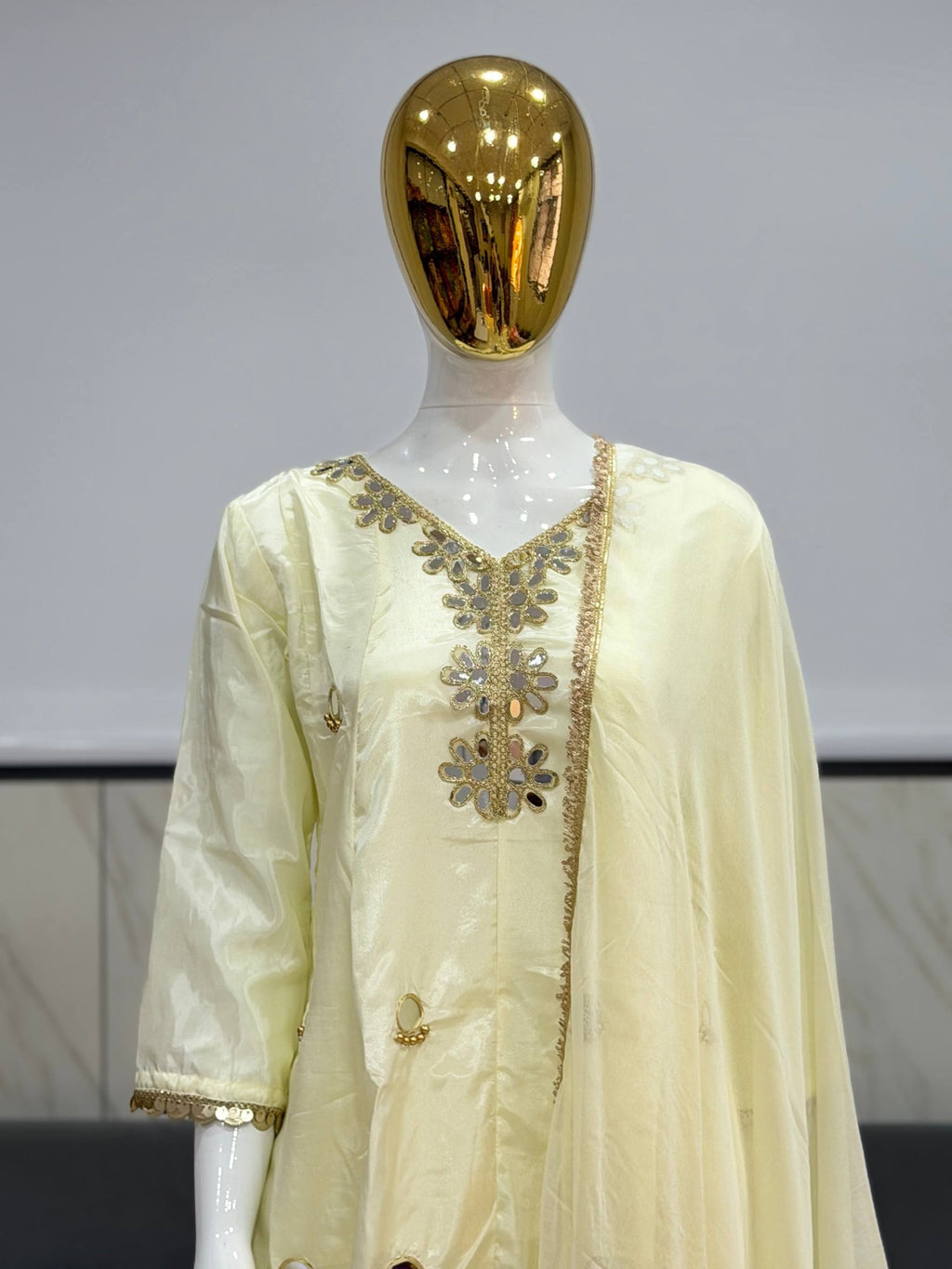 Premium Tissue Silk Anarkali Kurti Set with Dupatta