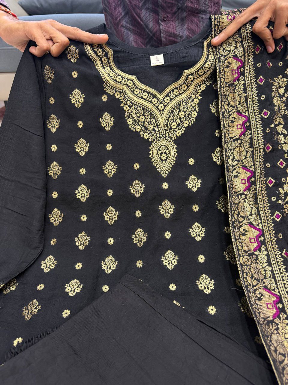 Kanjivaram Silk Suit Set for Women with Dupatta | Wedding & Festive Wear (M-XXL)
