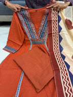 Pure Cotton Kurti Pant Dupatta Set for Women | Daily & Festive Wear (M-3XL)