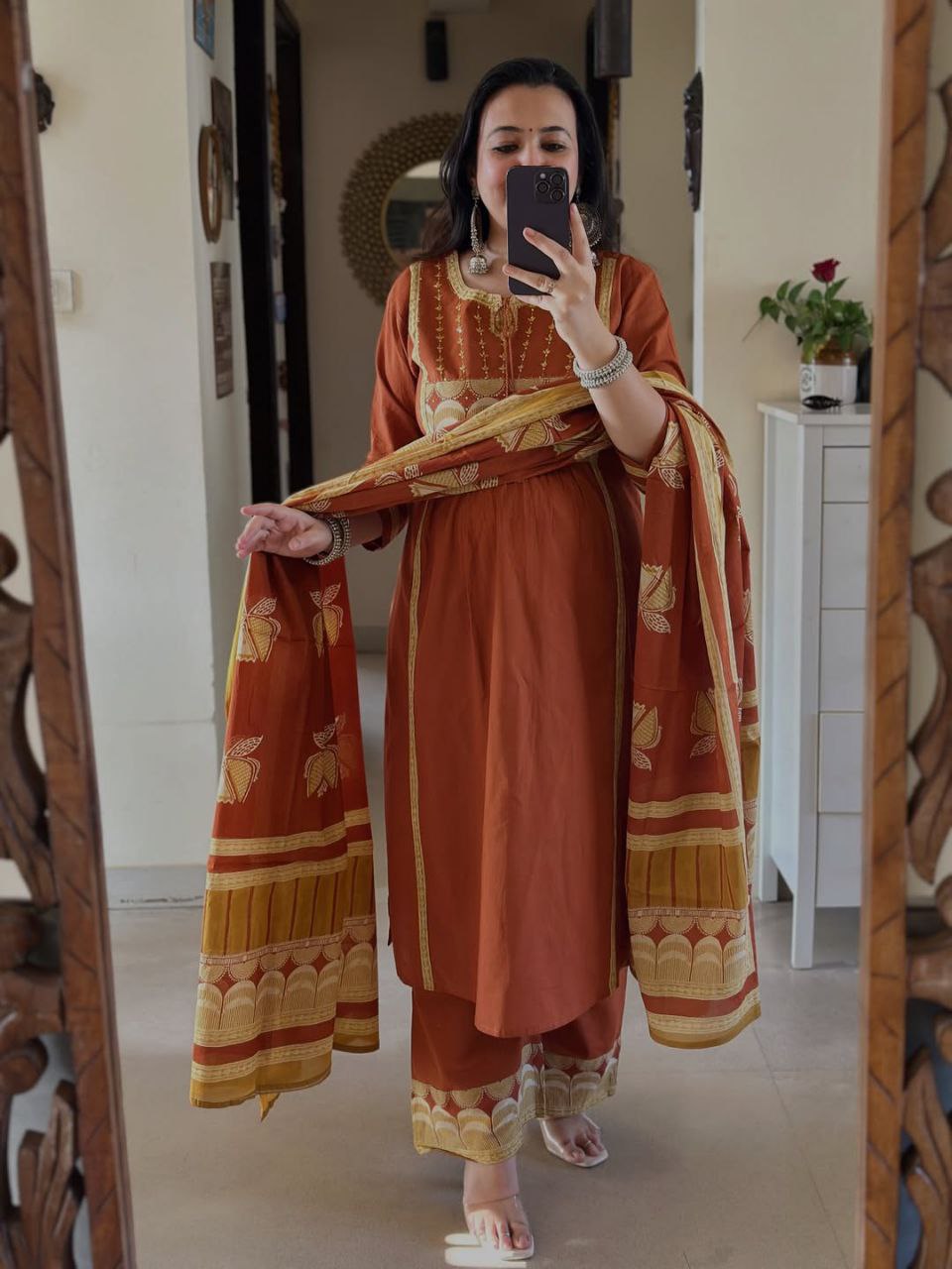 Premium Jaipuri Cotton Kurti Set with Dupatta & Palazzo | Festive & Daily Wear Suit Set