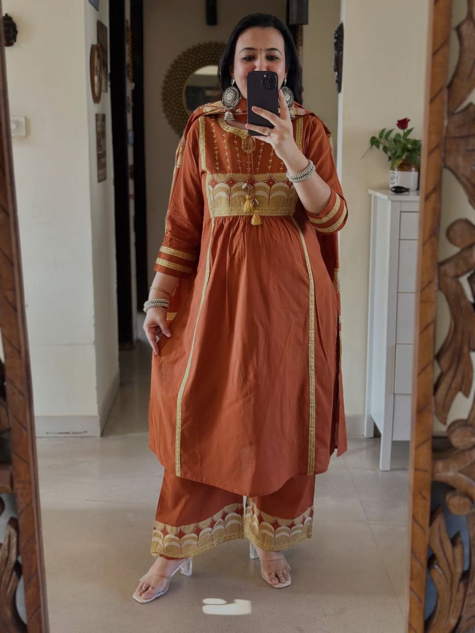 Premium Jaipuri Cotton Kurti Set with Dupatta & Palazzo | Festive & Daily Wear Suit Set