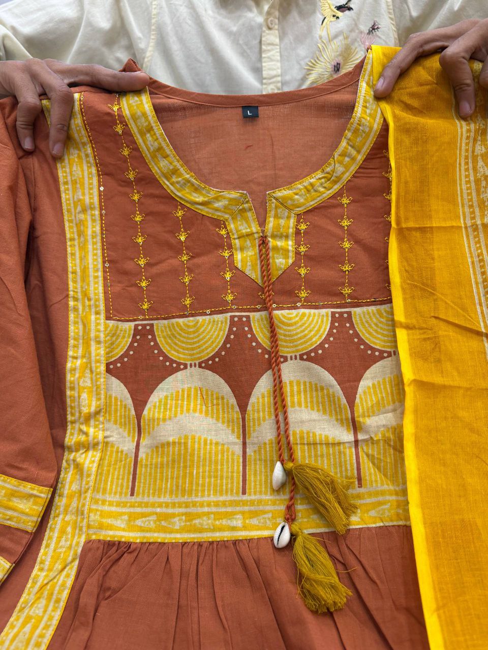 Premium Jaipuri Cotton Kurti Set with Dupatta & Palazzo | Festive & Daily Wear Suit Set