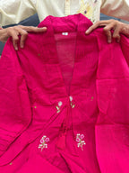 Pink 60x60 Jaipuri Cotton Kurti Palazzo Dupatta Set