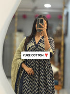 Pure Cotton Kurti Pant Dupatta Set for Women | Daily Wear Office Wear