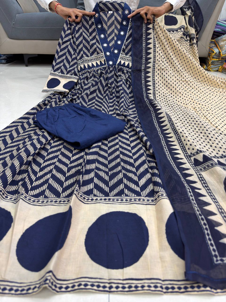 Pure Cotton Kurti Pant Dupatta Set for Women | Daily Wear Office Wear