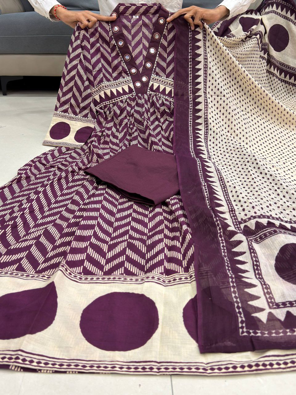 Pure Cotton Kurti Pant Dupatta Set for Women | Daily Wear Office Wear