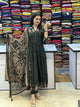 Anarkali Cotton Kurti Pant Dupatta Set for Women | Jaipuri Block Print Suit Set