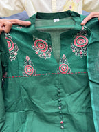 Anarkali Cotton Kurti Pant Dupatta Set for Women | Jaipuri Block Print Suit Set