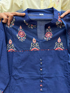 Anarkali Cotton Kurti Pant Dupatta Set for Women | Jaipuri Block Print Suit Set