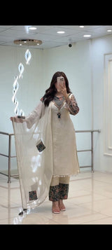 Banarasi Silk Kurti Pant Dupatta Set