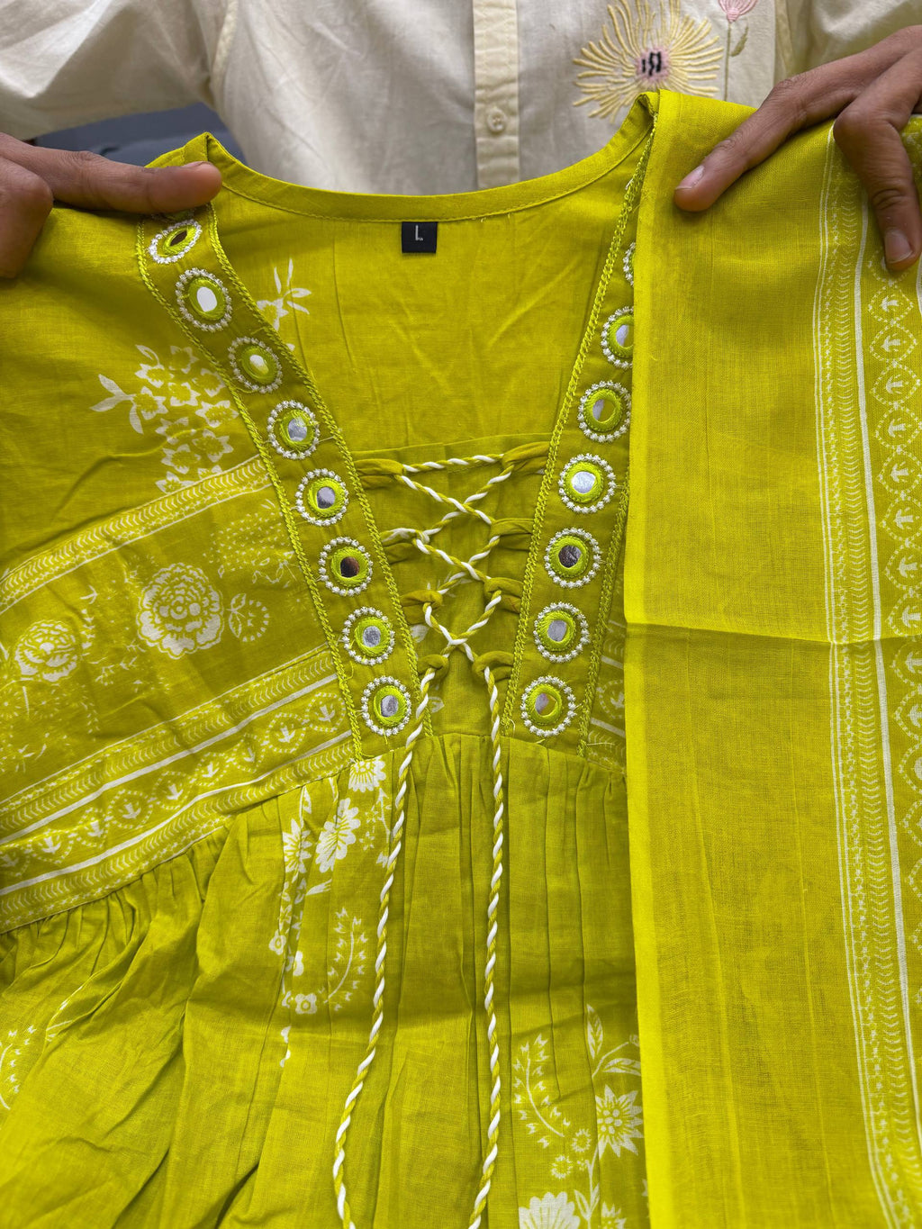 Lime Green Floral Ethnic Kurti Set for Women | Designer Traditional Wear Unity Designer