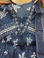 Navy Blue Ethnic Kurti Set for Women | Designer Traditional Outfit Unity Designer