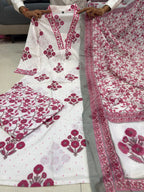 White Floral Printed Kurti Set for Women | Festive Ethnic Wear Unity Designer