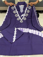 Premium Burbary Silk Co-Ord Set for Women | Handwork Neck Party Wear Kurti Pant Set