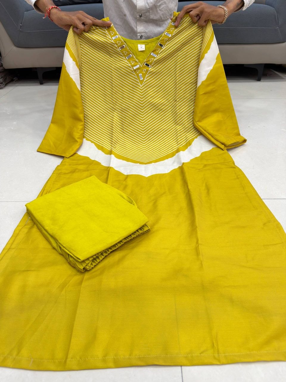 Pure Cotton Slub Kurti Pant Set for Women | Summer Daily Wear Cotton Suit Set