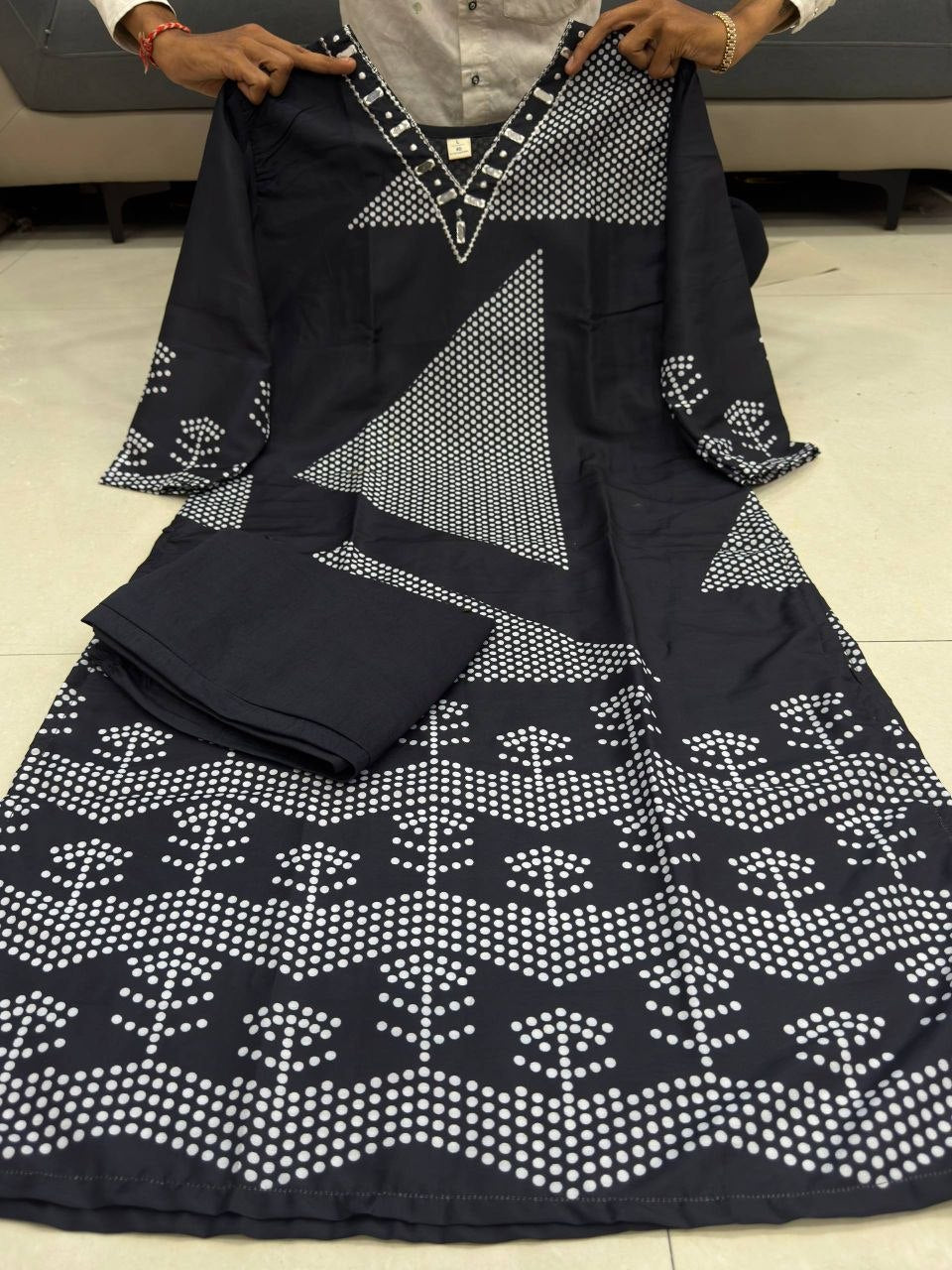 Pure Cotton Slub Kurti Pant Set for Women | Summer Daily Wear Cotton Suit Set