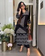 Pure Cotton Slub Kurti Pant Set for Women | Summer Daily Wear Cotton Suit Set