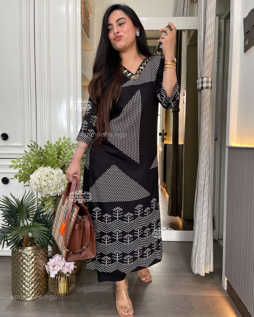 Pure Cotton Slub Kurti Pant Set for Women | Summer Daily Wear Cotton Suit Set
