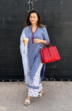 Printed Lilan Kurti Pant Dupatta Set for Women | Soft Daily Wear Ethnic Set
